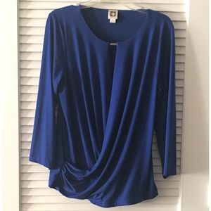Blue Drape Blouse
